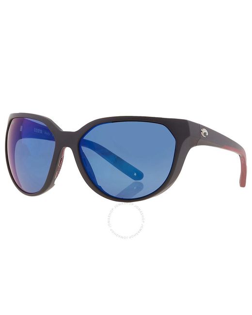 Costa Del Mar Mayfly Blue Mirror Polarized Polycarbonate Cat Eye Sunglasses 6s9110 911004 58