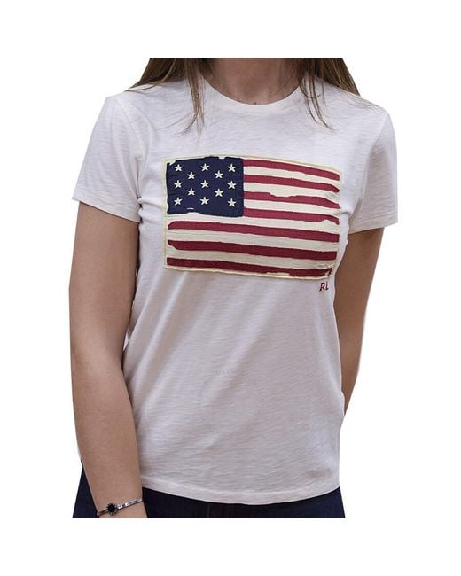 Polo Ralph Lauren Gray Cotton Flag Graphic Tee