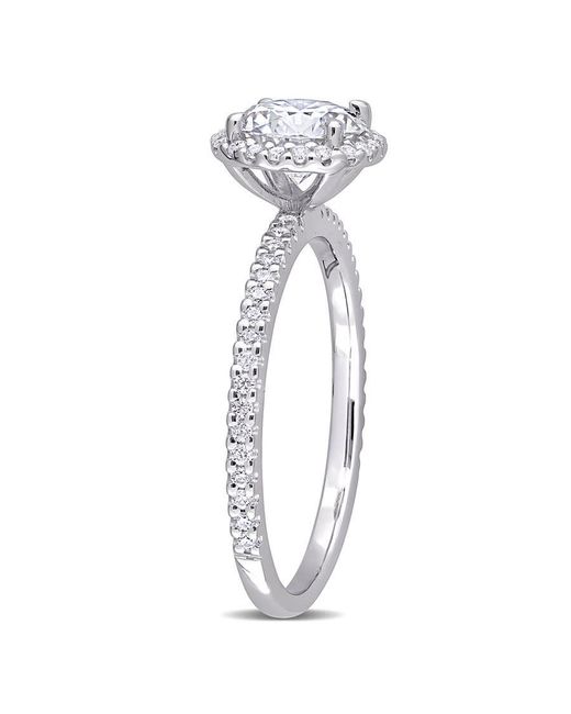 Amour Metallic 1 1/4 Ct Dew Created Moissanite Halo Ring for men