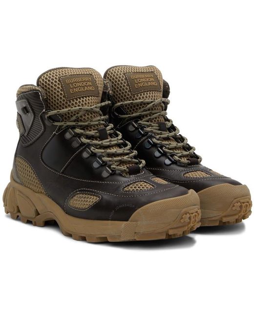 Burberry Brown Deep/darkstone Tor Panelled Hiking Boots for men