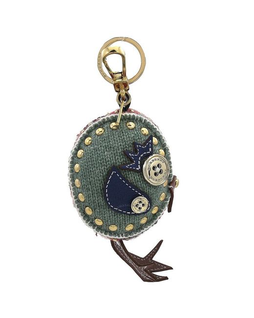 Burberry Blue Derek Bird Studded Key/bag Charm
