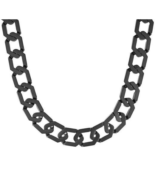 Robert Alton Brown 4Ctw Diamond Stainless Steel Finish Octagon Link Necklace for men