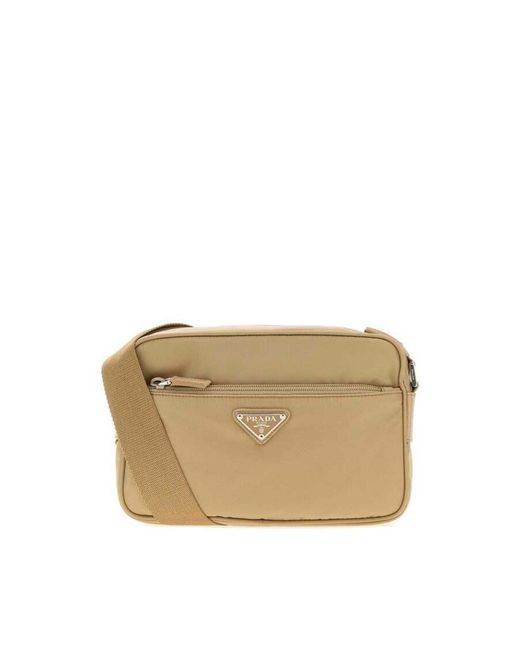 Prada Natural Re-Nylon Crossbody Bag Cammello Borse A Tracolla