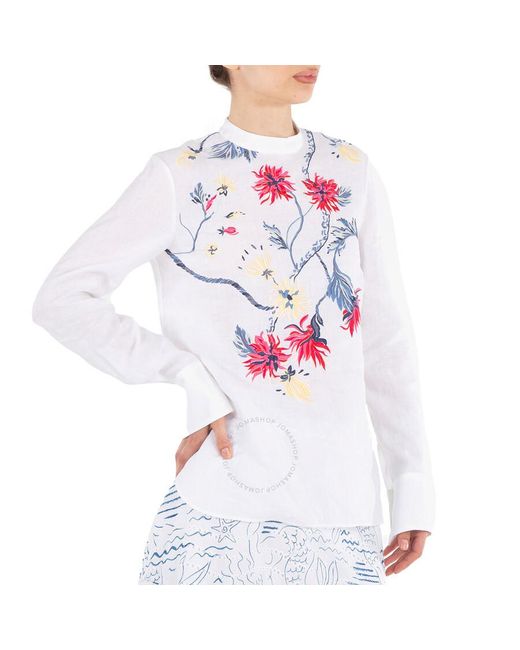 Chloé White Floral Embroidered Top