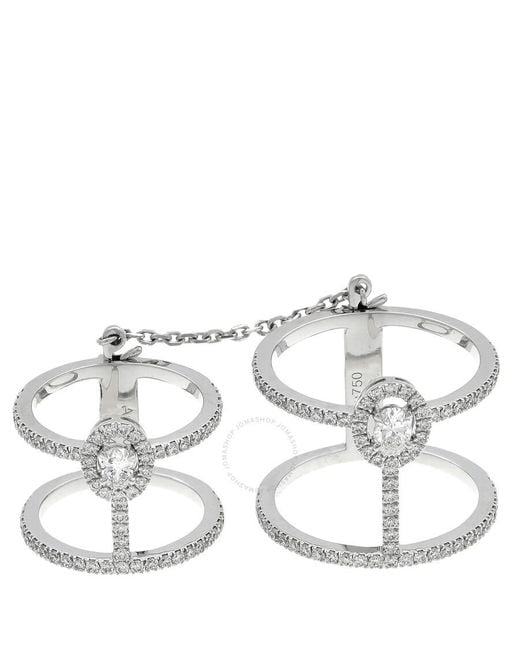 Messika White 18K Glam'Azone Double Pave Diamond Ring