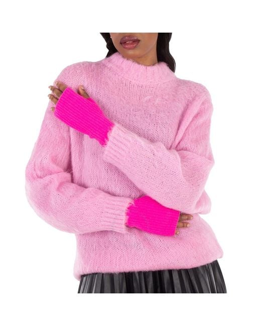 Kujten Pink Neon Cashmere Mittens