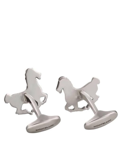 Montblanc Metallic The Legend Of Zodiacs The Horse Steel Cufflinks for men