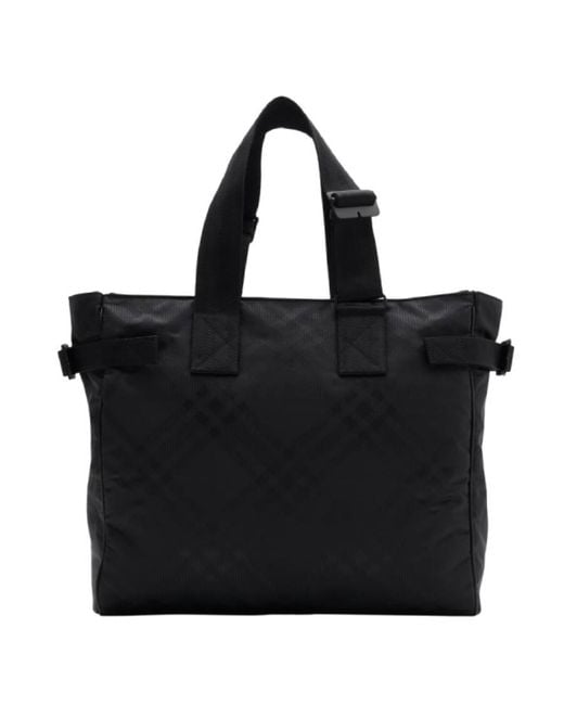 Burberry Black Check Jacquard Tote for men