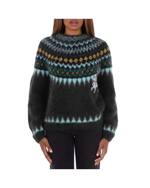 Loewe Black Lemur Patch Round Neck Sweater