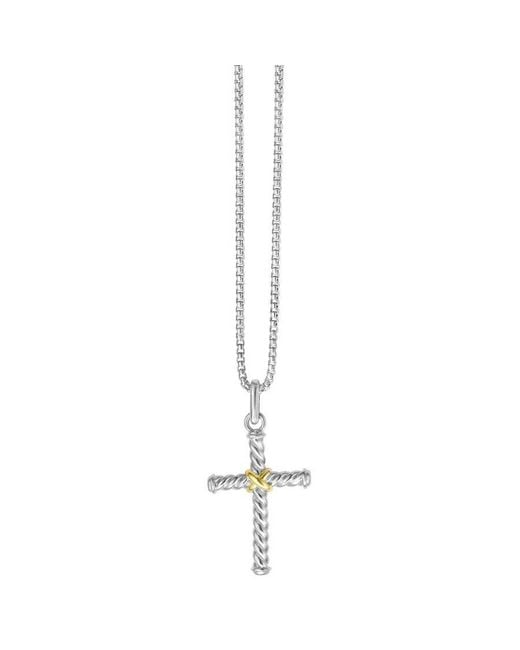 Tresorra Metallic Sterling & 18K Cross Pendant Necklace