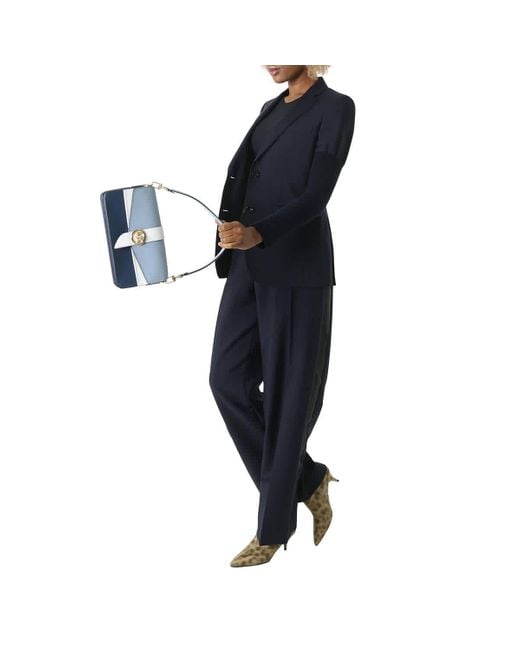 Michael Kors Blue Greenwich Medium Tricolor Convertible Shoulder Bag
