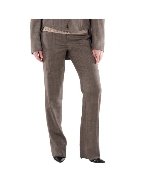 Stella McCartney Gray Straight-Leg Wool Pants
