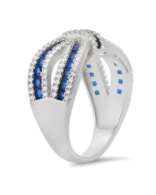 Kylie Harper Blue Sterling Sapphire Cz Love Knot Ring