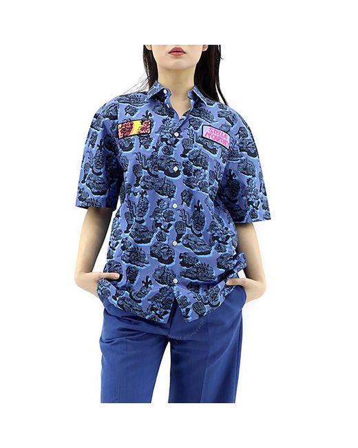 Stella McCartney Blue Ricky Organic Cotton Short-sleeve Shirt