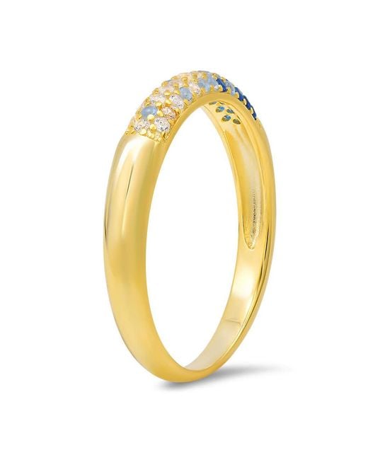 Kylie Harper Blue 14K Over Petite Sapphire Ombre Pave Cz Band Ring