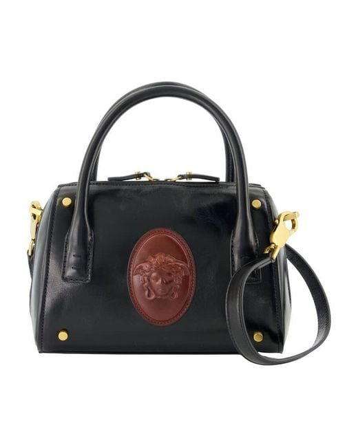 Versace Black Boston Top Handle Bag