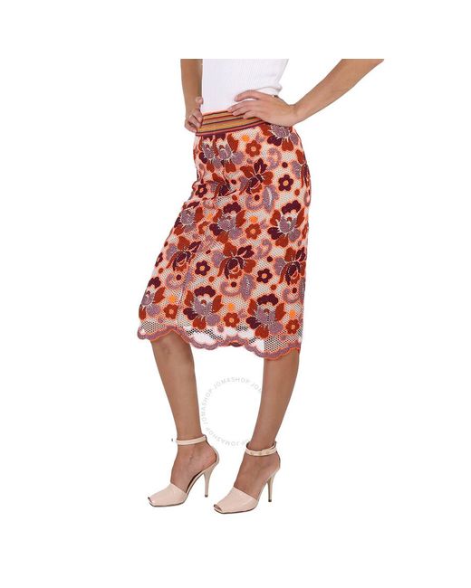 Burberry Sodbury Floral Embroidered A-line Skirt