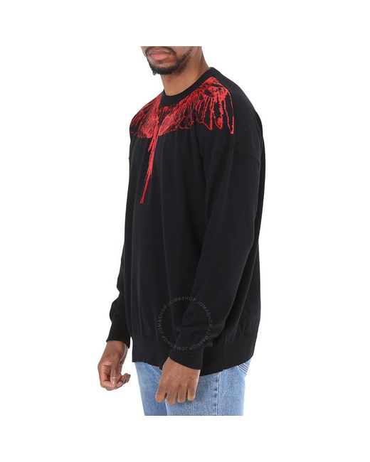 Marcelo Burlon Black Red Icon Wings Sweater for men