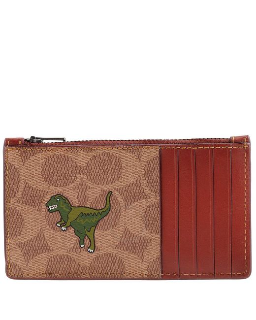 COACH Zip Card Case in Red for Men Lyst UK