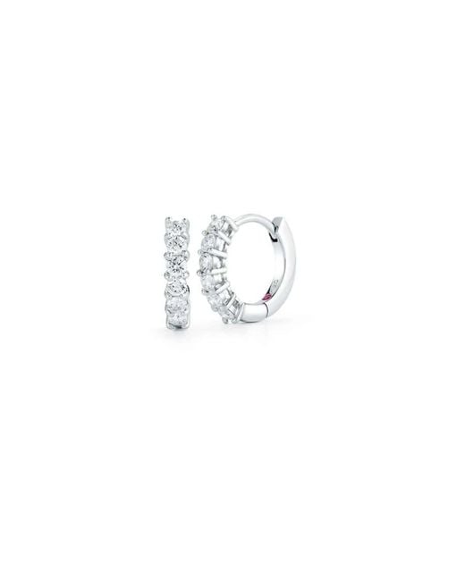 Roberto Coin 18k White Gold Diamond Pave huggie Earrings