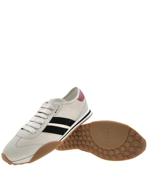 Bally White Sussex Side-Stripe Leather Sneakers for men