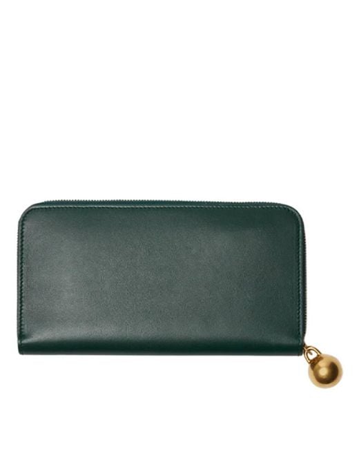 Burberry Green Elmore Ekd Leather Zip Wallet