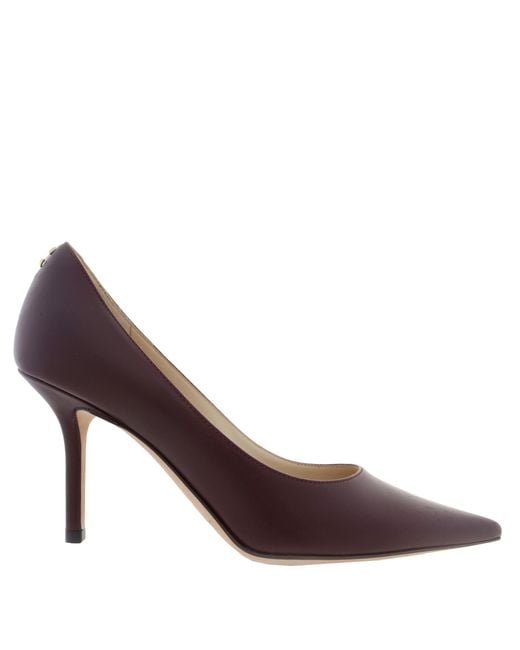 Jimmy Choo Brown Love 85 Burgundy Pump Heels, Brand Size 34.5 Us Size 4.5