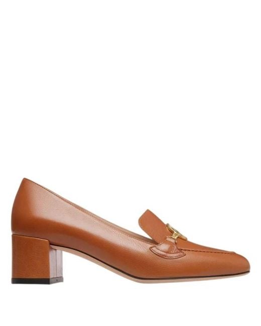 Bally Brown Emblem Obrien Leather Pumps, Brand Size 39 Us