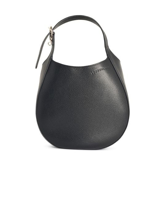 Longchamp Black Le Foulonné S Leather Bag