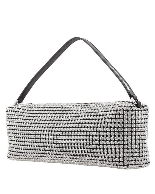 T By Alexander Wang Metallic Rhinestone Mesh Heiress Soft Bag