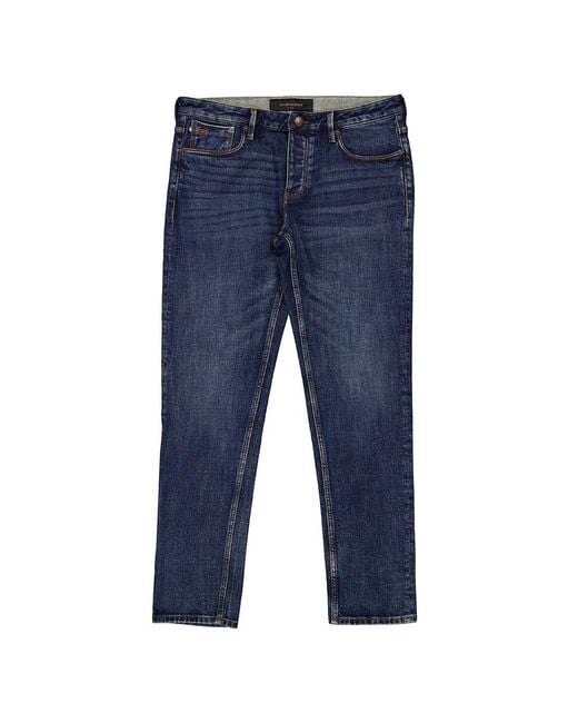 Emporio Armani Blue J75 Slim-Fit Selvedge Denim Jeans, Waist for men