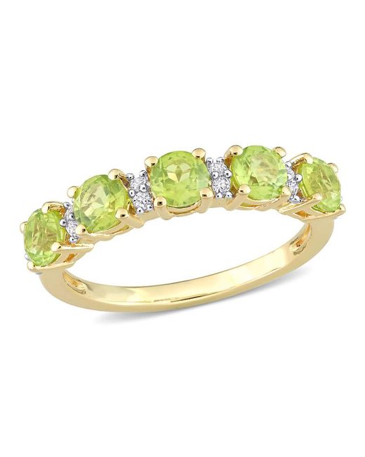 Amour Metallic 1 3/5 Ct Tgw Peridot And Sapphire Semi Eternity Ring for men