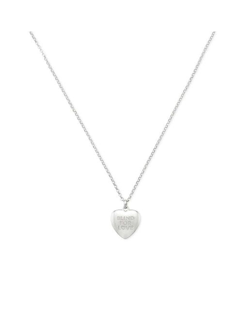 Gucci Metallic Blind For Love Heart Pendant Necklace