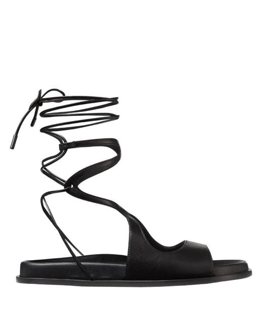 Jimmy Choo Black Azure Nappa Leather Flat Sandals, Brand Size 38.5 Us
