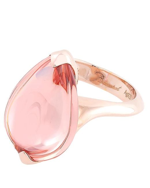 Baccarat 's Fleurs De Psydlic Vermeil Pink Mirror Crystal Ring 2806958