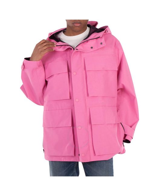 Burberry Pink Bubblegum Brent Equestrian Knight Applique Snow Parka for men
