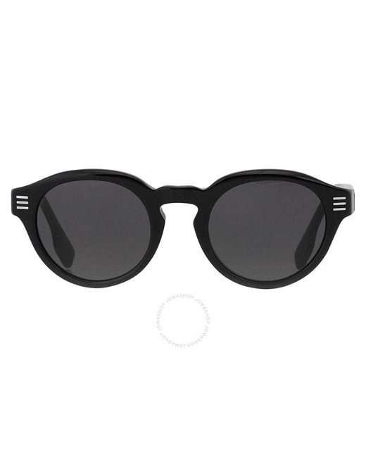 Burberry Black Dark Grey Round Sunglasses Be4404f 300187 50 for men