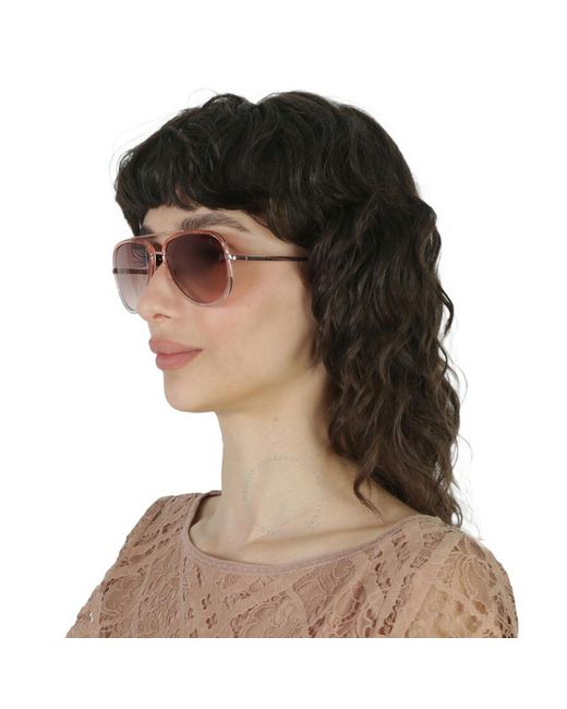 Guess Factory Pink Smoke Gradient Pilot Sunglasses Gf0417 72b 59
