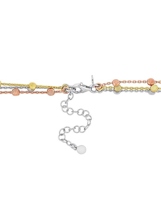 Amour Metallic Multi-Strand Anklet With Lobster Clasp