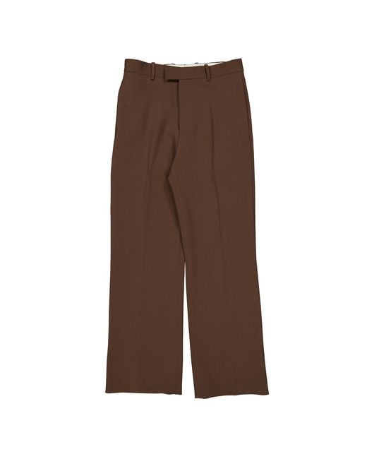 Ferragamo Brown Flat Front Tailored Trousers, Brand Size 46 (Waist for men