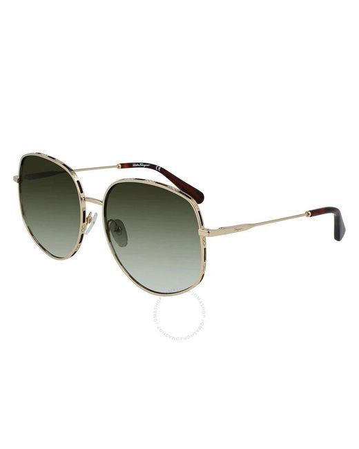 Ferragamo Green Gradient Oval Sunglasses Sf277s 723 61
