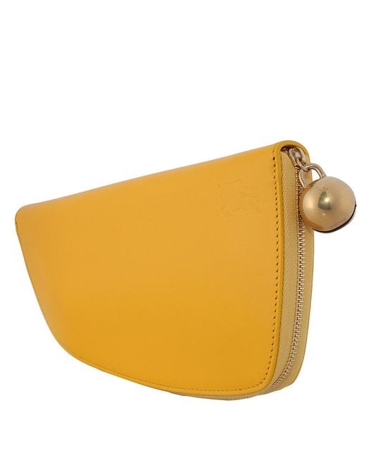 Burberry Yellow Mimosa Leather Large Shield Wallet