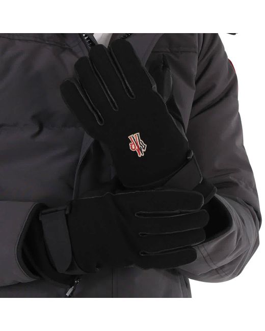 Moncler Black Padded Logo-embroidered Gloves for men