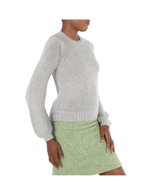 Chloé Gray Ribbed Cashmere Sweater