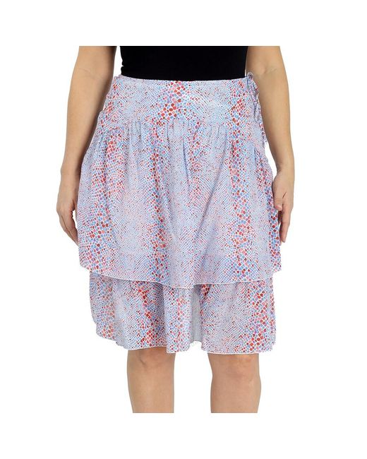 See By Chloé Purple Double-layer Printed Cotton Silk Skirt
