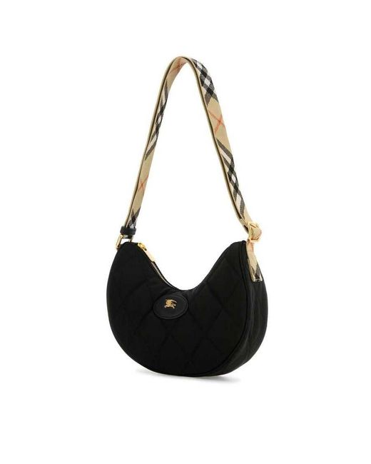 Burberry Black Nylon Horseshoe Crossbody Bag Borse A Tracolla
