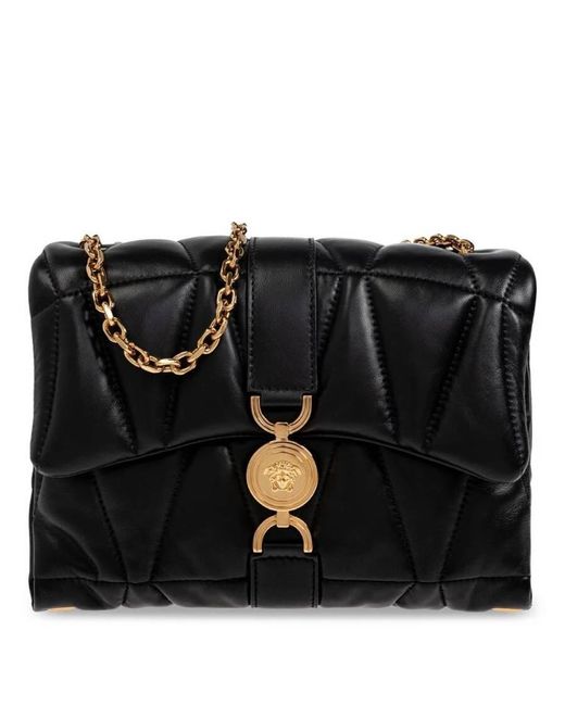 Versace Black Medusa Chain-Linked Shoulder Bag
