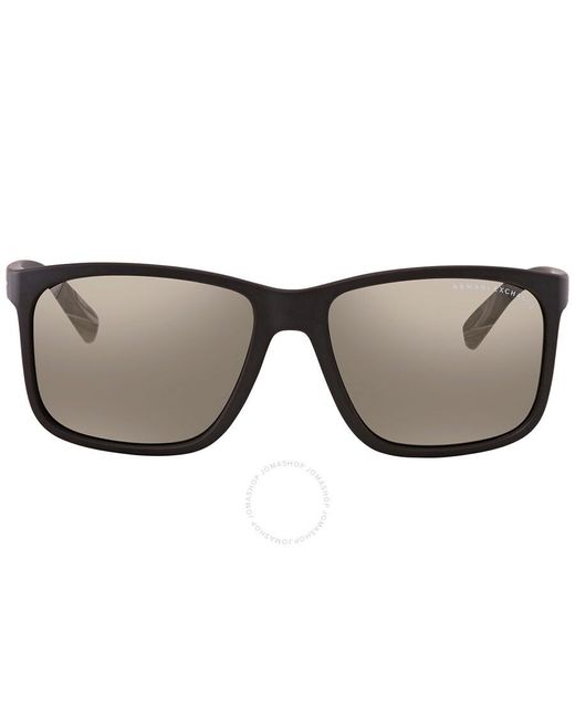 Armani Exchange Light Brown Mirror Dark Gold Square Sunglasses Ax4041sf 80625a 58 for men