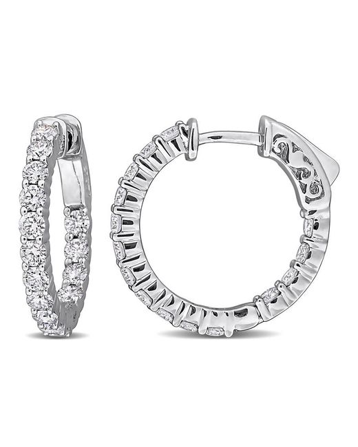 Created Forever Metallic 1 5/8 Ct Lab Grown Diamond Tw Hoop Earrings 14K