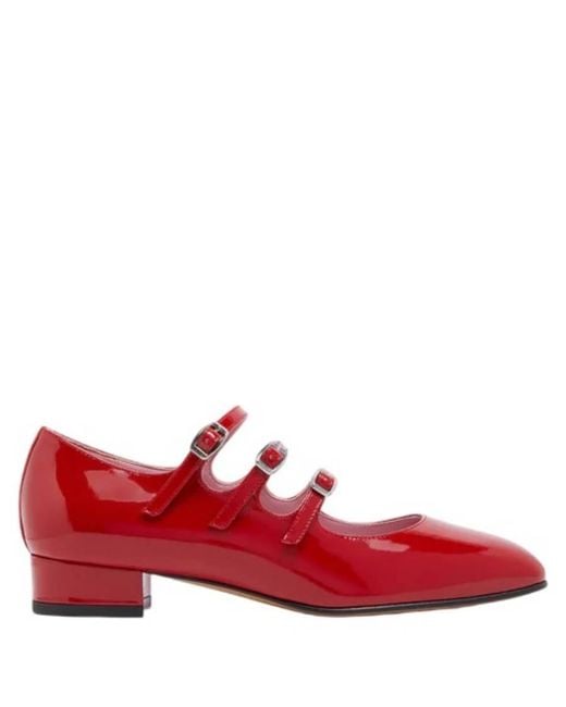 CAREL PARIS Red Ariana Patent Leather Ballet Flats, Brand Size 37 Us